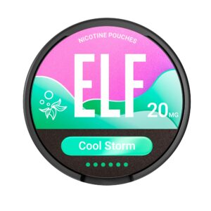 ELF NICOTINE POUCHES FRONT 20mg Cool Storm.jpeg